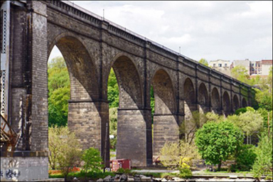 The High Bridge in northern Manhattan.